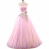 RSM66159 Light pink strapless sleeveless ribbon ball gown tulle women's dress celebrity gown evening dress teenage fancy dress