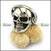 Newest Design Silver Engraved Earphone Wearing DJ Skull Ring in Stainless Steel