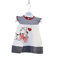 New Summer Toddler Baby Girls A-Line Lovely Dogie Printed Bow-knot Dresses Girl Kids One-piece Dress Braces 1-5Y