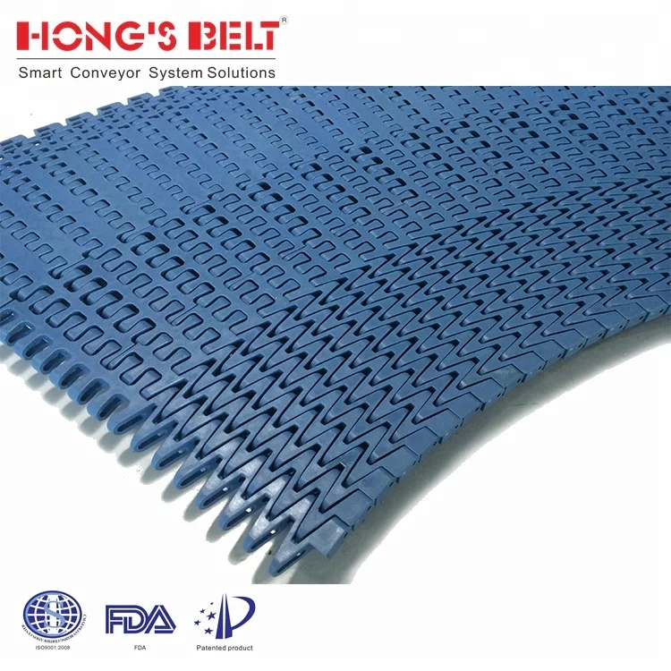 Hs1201b Portable Modular Plastic Conveyor Belt For Curved Conveyor