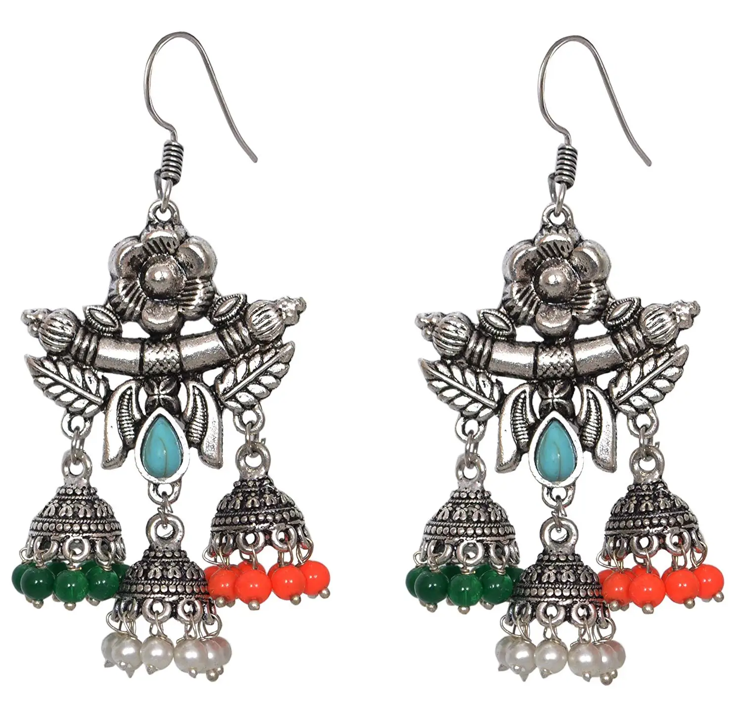 Buy Sansar India Oxidized Kashmiri Jhumka Jhumki Indian Earrings 