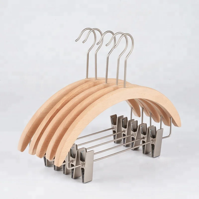 Inspring Wooden Hanger With Clips Wood Pant Wooden Hangers With Crescent Shape Buy Wooden