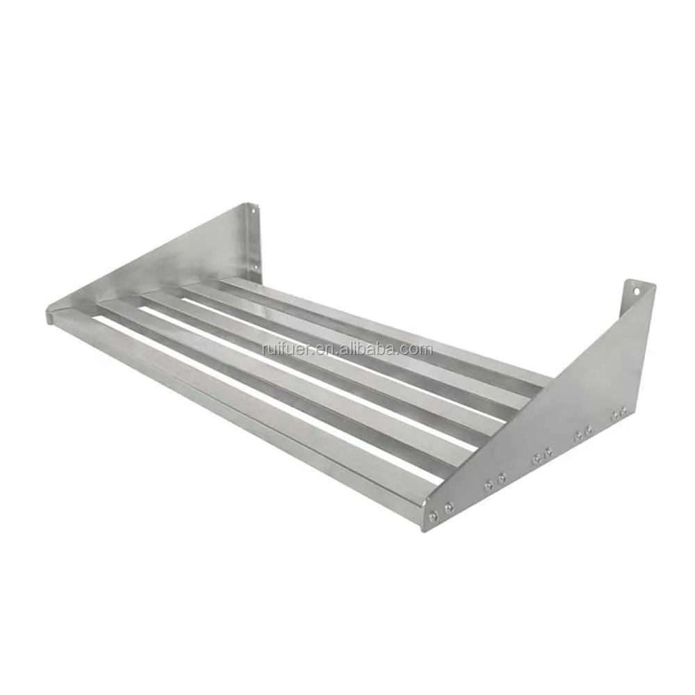 Source Strong Heavy Duty 304 Stainless Steel Wall Mounted Pipe Shelves/  Kitchen Shelf With 6 Hooks On M.Alibaba.Com