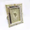 Mirror Reflection Glass Vintage Style Photo Frames With flower Style Edge