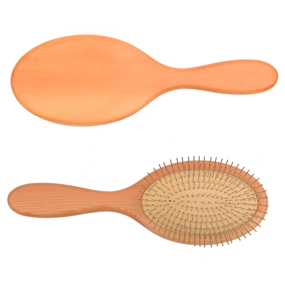 New Custom Logo Hairbrush Metal Pins Bristle Wig Brush Round Paddle