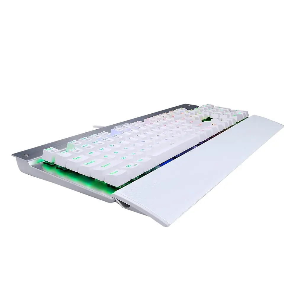 Professional White Mechanical Gaming Keyboard With Rgb Led Light