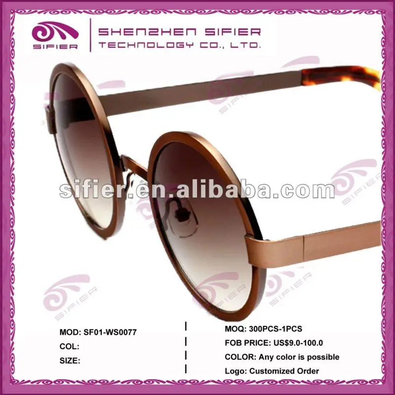 High Quality Classic Round Low Temple Design Sunglasses Buy Low