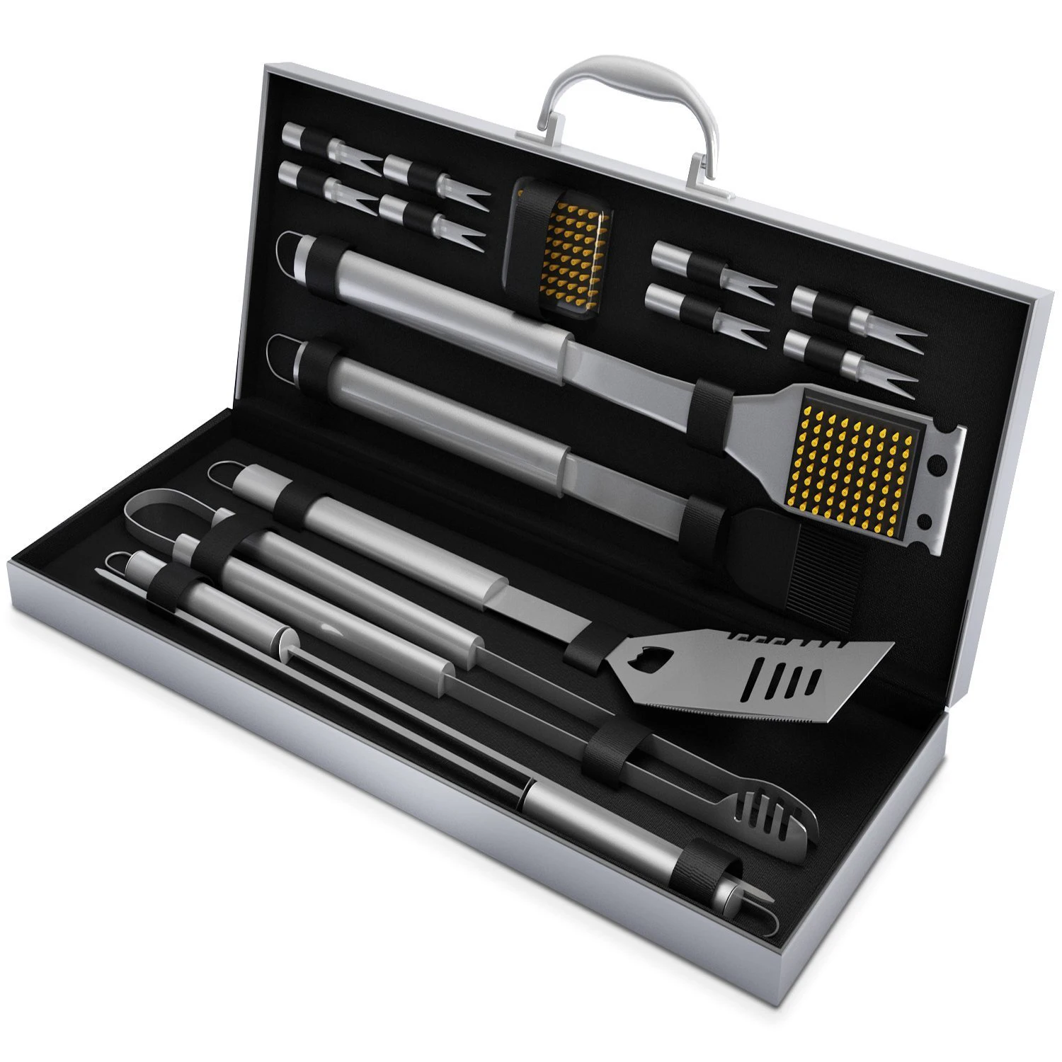 16pcs Stainless Steel Garden Barbecue Tools Set Grill Snap On Bbq