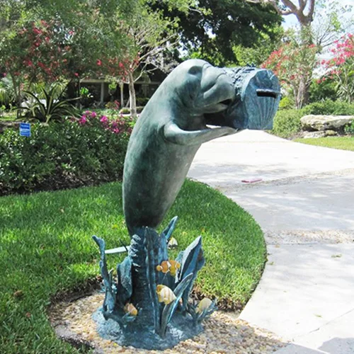 Home Decoration Metal Craft Cast Bronze Dolphin Mailbox Sculpture - Buy ...