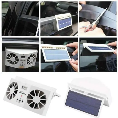 2020 hot Built-in Battery Rechargeable Solar Car Cooler Solar Powered Car Front / Rear Window Air Vent Cool Cooler Fan