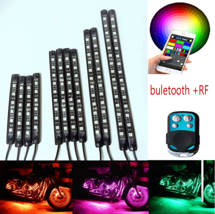 10pcs motorcycle  App Control LED Light Kit