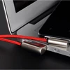 Nylon braided data wire micro usb zinc alloy double elbow cell phone data cable 1 m