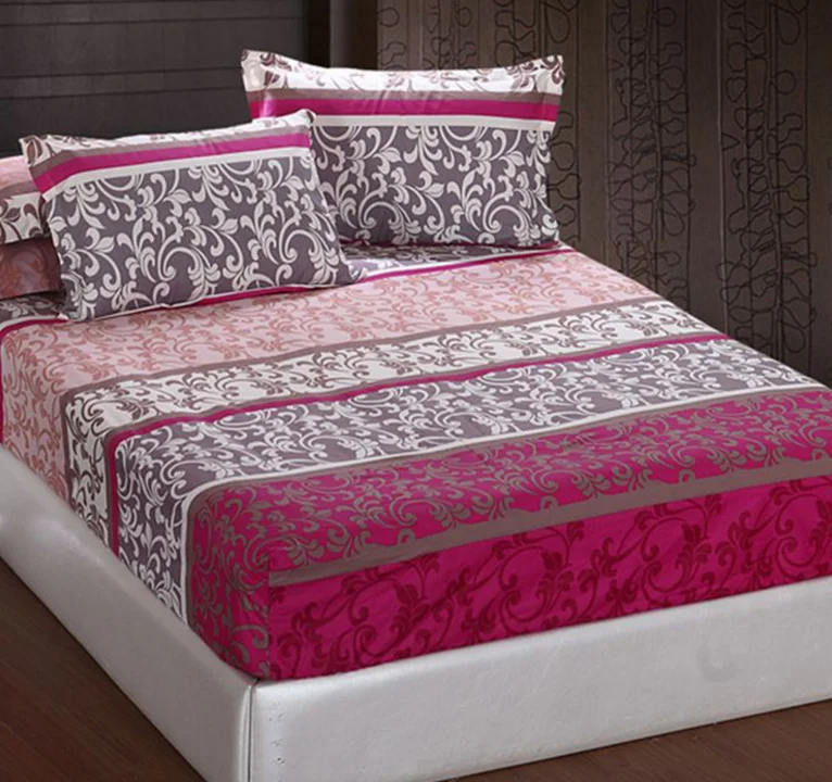 Wholesale Custom Print Fitted Bed Sheet,Queen Size Fitted Sheet With