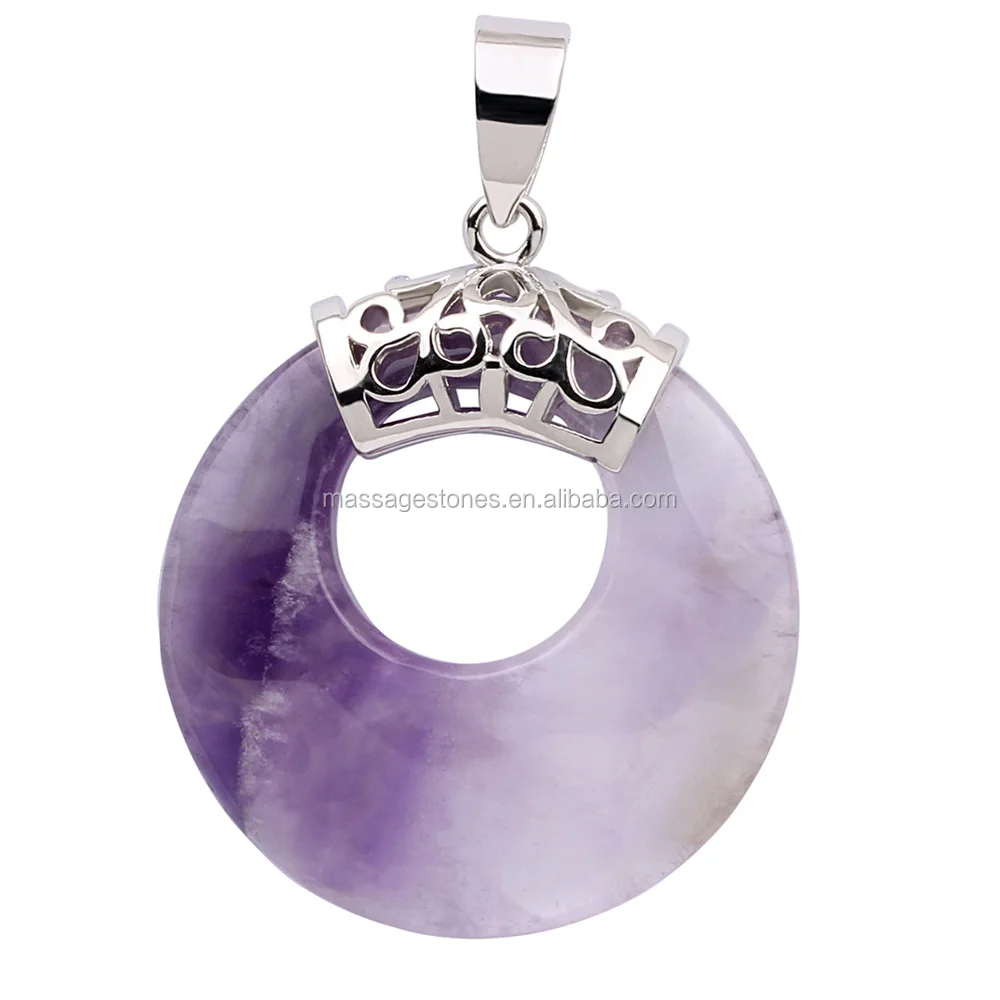 Wholesale Safe Gemstone Donut Amethyst Pendants Buy Donut Amethyst