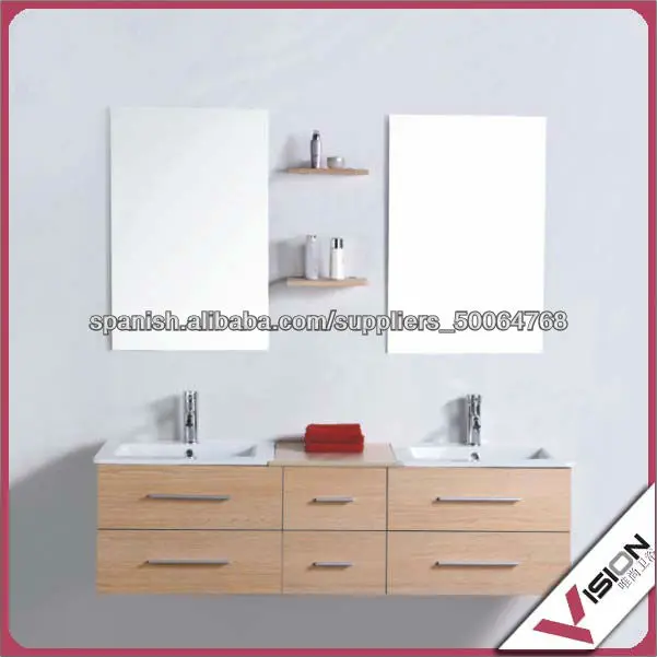 doble lavabo madera tocador del baño,muebles de baño-Tocadores de baño