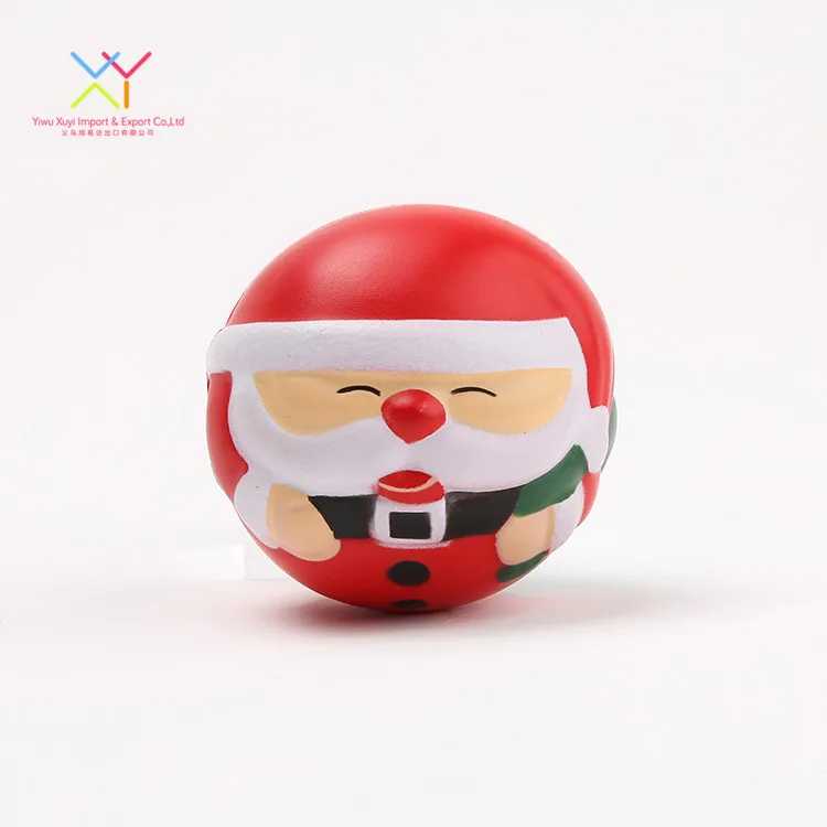 Wholesale christmas promotional gift santa claus bouncy pu stress ball