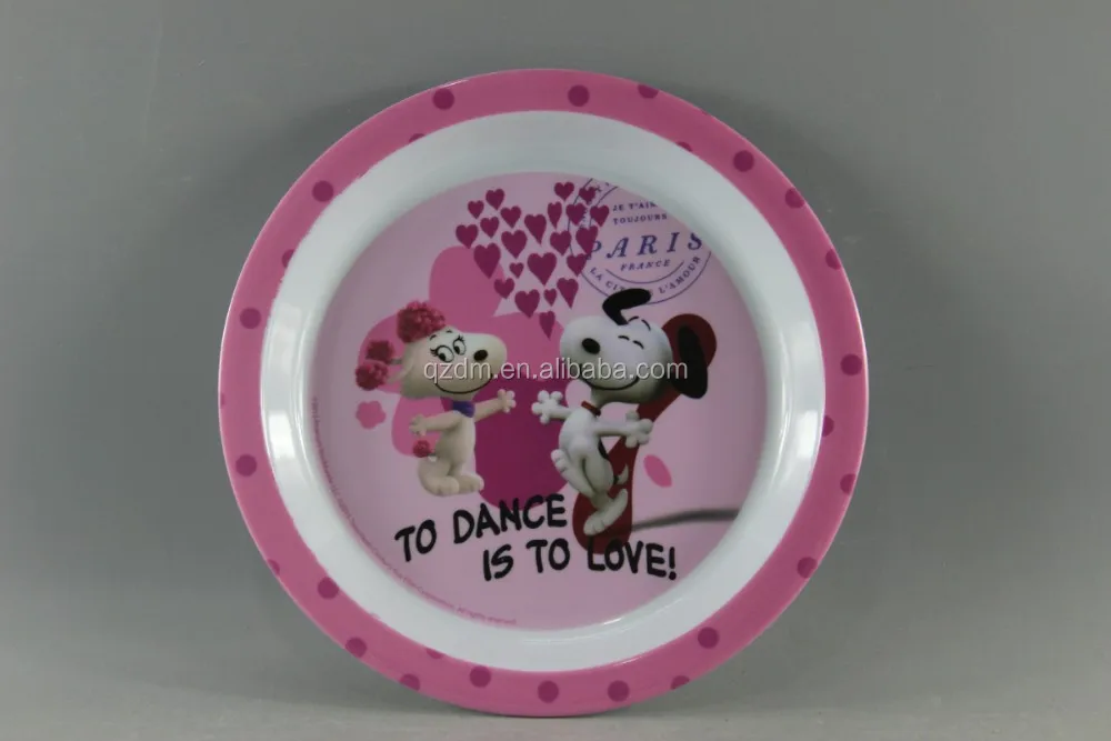 21cm Plastic Kids Dinner Plate 100% Melamine Or 30% Melamine