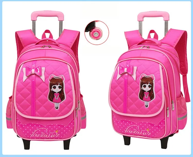 New Design Trolley Children School Bag For Girls,Kids Trolley School ...