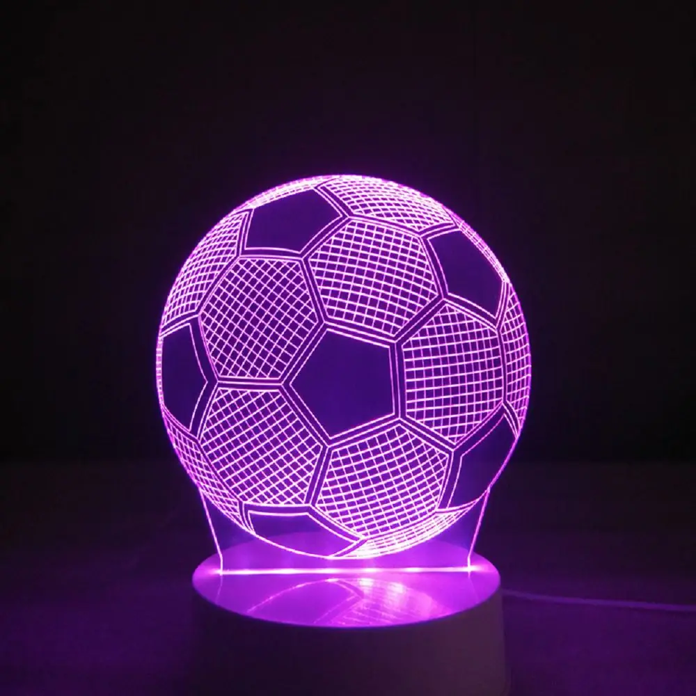 3d remote lighting football shape bedroom night li