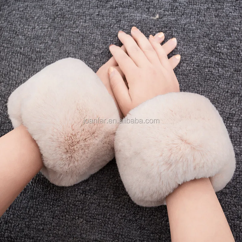 fox fur wrist cuffs