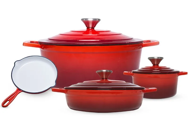 Technique 7 Piece Non Stick Enameled Cast Iron Cookware Set Buy Non