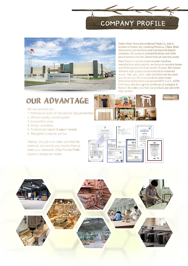 Wood Sideboard Modern Kids Cabinet of Preschool Furniture