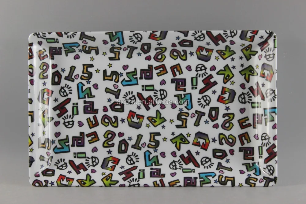 30.5x24cm Plastic Melamine Rectangle Tray With Own Design