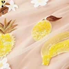 Hot sell lemon yellow fruit banana pineapple pattern beaded sequined lace fabric for fashion dress