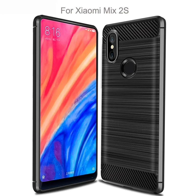 Carbon Fiber Tpu case for Xiaomi Mix 2S Soft CF Cover