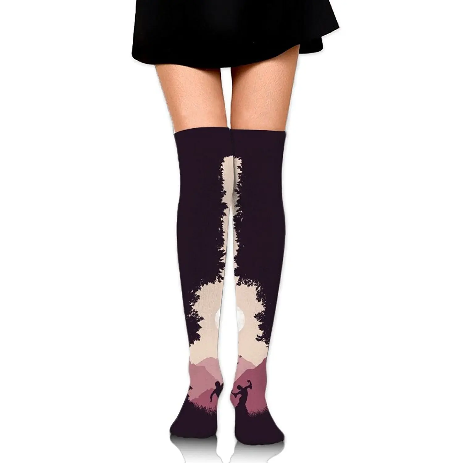 Zaqxsw Guitars Instrument Women Retro Thigh High Socks Cotton Socks For Womens