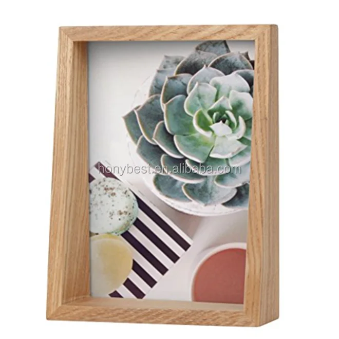 New Square Beech Wood Deep Shadow Box Photo Picture Frame Display 3d
