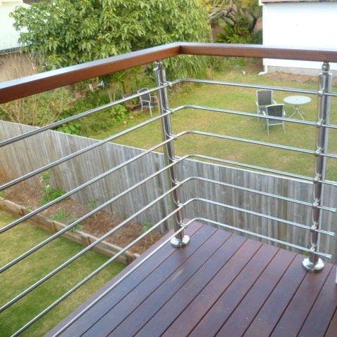 Residential Stair Railing Design Mental Steel Solid Rod Wood Handrail ...