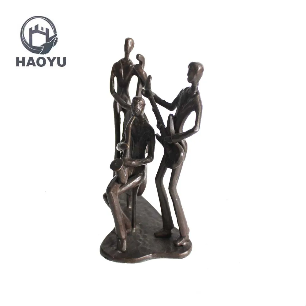 European small abstract metal art bronze cast iron musician sculptures.jpg