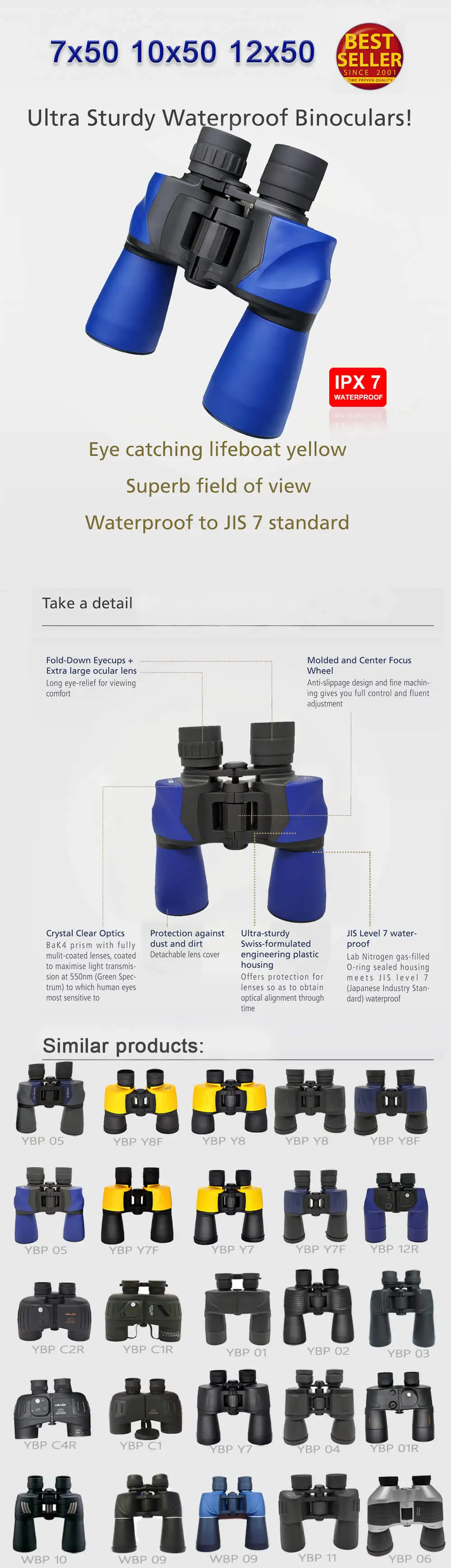 Bak4 7x50 10x50 12x50 Waterproof Floating Marine Binoculars Buy Bak4