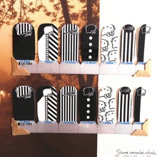 White Black stripe cat child Nail Arts Nail Sticker Waterproof Nail Decal Sticker Gel Polish French