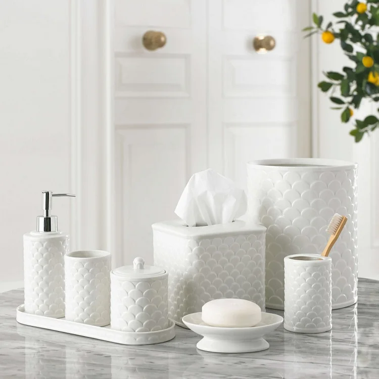 White Resin Bathroom Accessory Set,Bath Sanitary Set For Hotel And Home Buy Resin Bathroom Set