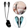 New 8 LED Book Reading Table Lamp Super Bright Dual Flexible Double Goosenecks Clip-on Arm Study&Music Desk Light