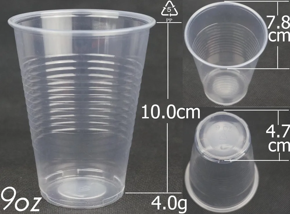 Horizontal Lines Pp 250ml Disposable 9oz Plastic Cups - Buy Plastic