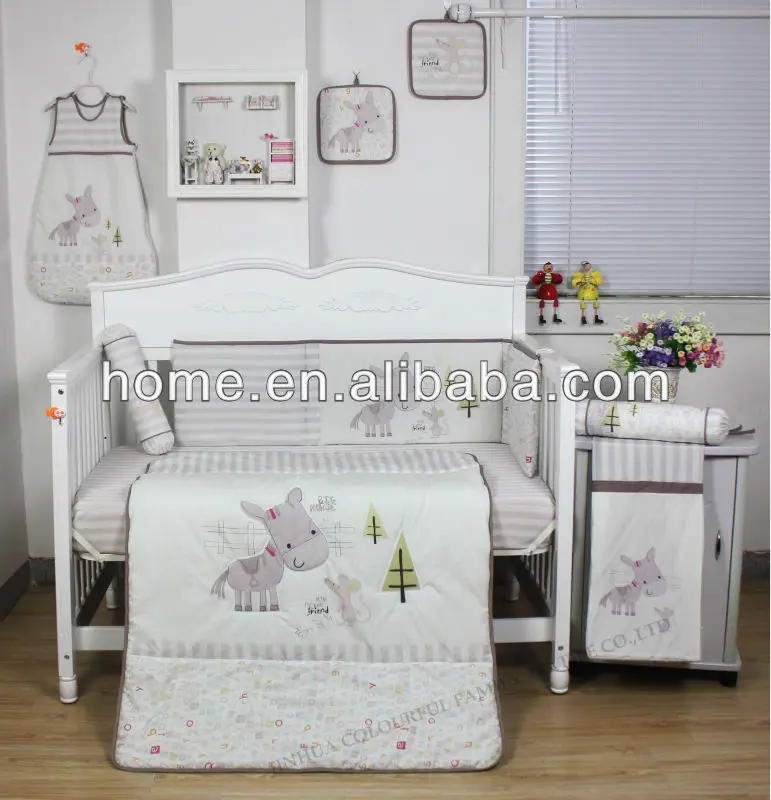 2014 New Design 100 Cotton Baby Bedding Set With Donkey