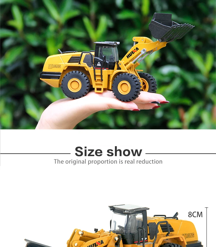 TongLi toy 1/50  Huina 1714 diecast model alloy truck car wheel loader professional engineering construction model vehicle