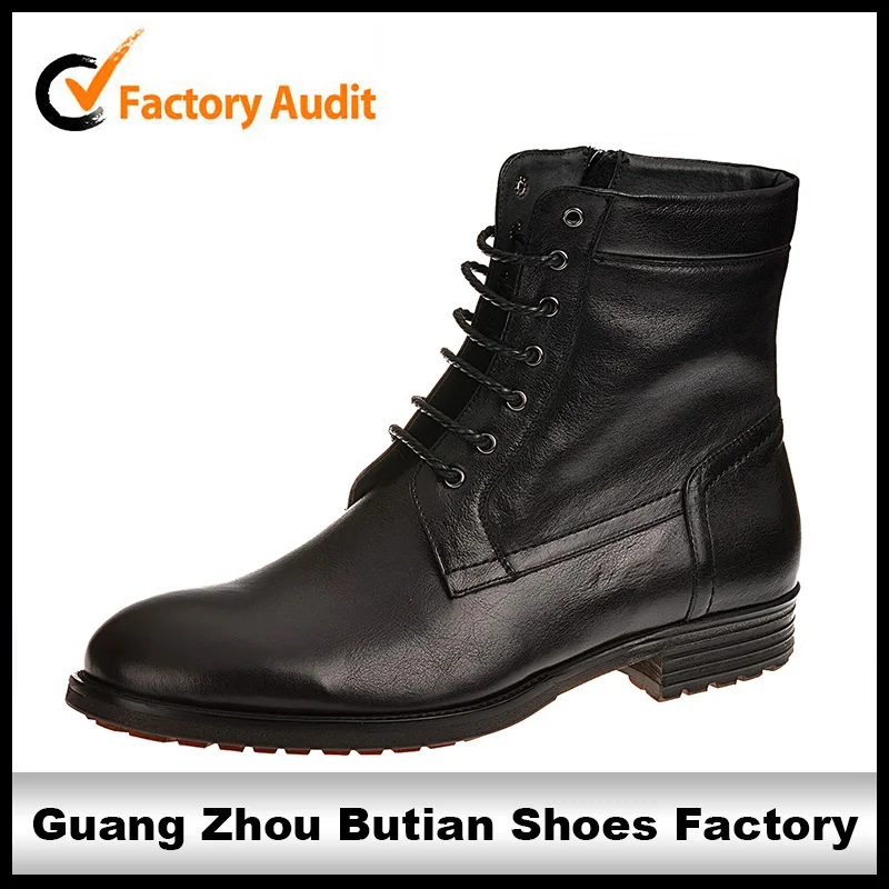 luxurious black italian lace up men genuine leather boots