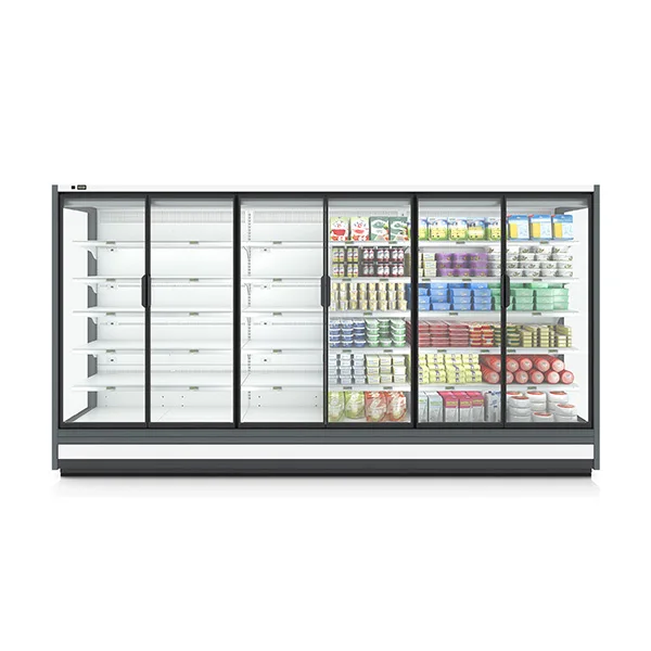 Supermarket vegetable cold storage fridge display glass door can customized