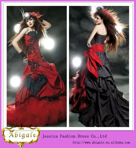 vestido novia rojo y negro – vestidos madrina
