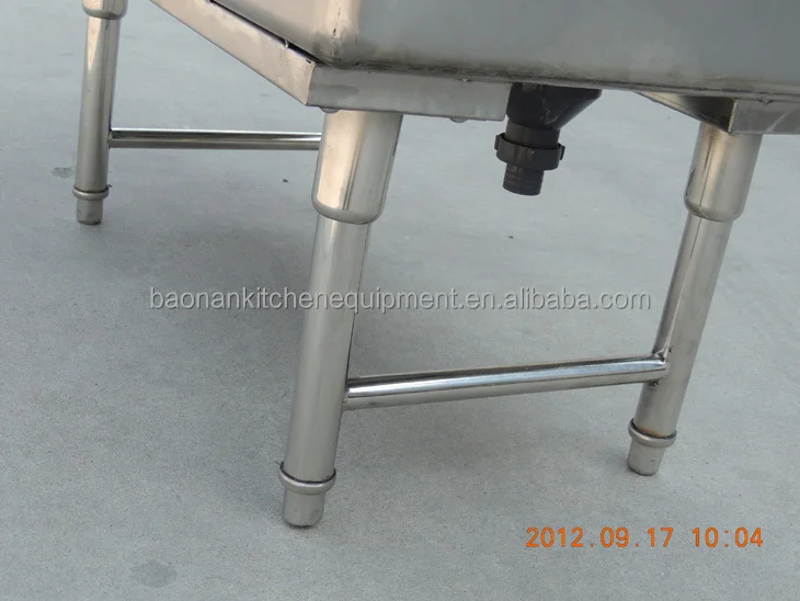 3 Compartimentos De Acero Inoxidable Fregadero De La Cocina Mesa Con