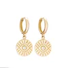 Latest 18k gold plated jewelry pendant devil's eye hoop coin earring