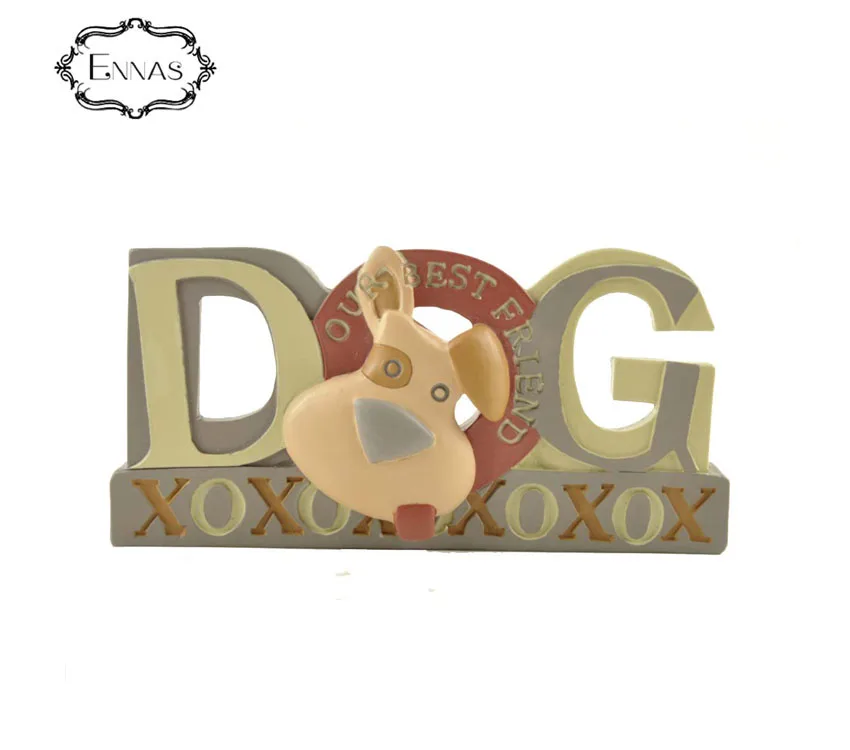 Resin 3D dog with words " your turn "home decoration