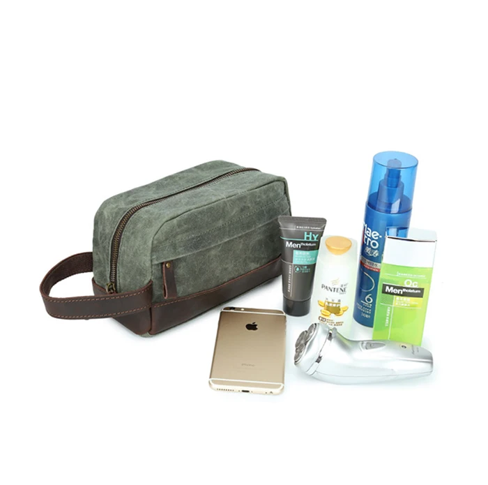 waxed canvas toiletry kit