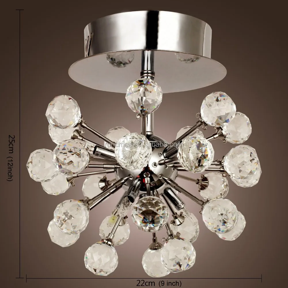 Lampadario di cristallo k9 con 6 luci in globo forma stile mini ... Plafoniere moderne cristallo led