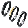 JSF-BL-474 New PU stainless steel braided bracelet Titanium steel bangle for man