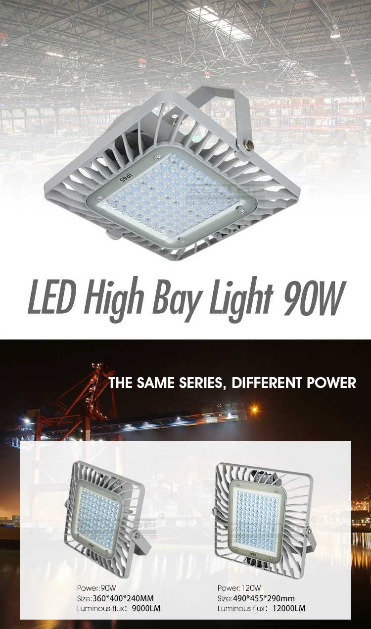 Energy saving square industrial  80w 90w 100w 120w 150w 180w 200w 250w 300w 400w  led highbay light